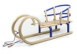 Klappbarer Hörnerschlitten - Größe auswählbar - Ohne oder Mit Rücklehne - Ideal für Kinder, um Spaß im Schnee zu haben ! (110cm, 2 pers, MIT Rücklehne)