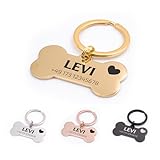 FELLSOCKE Hundemarke mit Gravur aus Edelstahl, Individuell gravierbar, Robuste Tiermarke, Dogtag Anhänger Hunde, Pferde, Katzen & Welpen (Goldfarben, 40x21 mm)