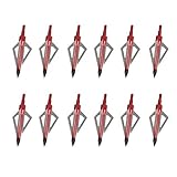 Elong 12PCS 3 Klingen Bogenschießen Jagdspitzen 100 Korn Einschraubpfeilspitzen Pfeilspitzen Kompatibel mit Armbrust und Compoundbogen für Bogenschießen Zieljagd im Freien