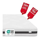 matinee - Matratze 200 x 200 cm - Taschen-Federkernmatratze Schaummatratze mit Viscoschaum Polyurethanschaum mit zoniertem Taschenfederkern - Bezug - 7-Zonen-Drucksystem - Härtegrad H3/H4 - Madam