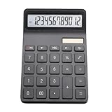 Histos Solar-Taschenrechner mit Doppelter Stromversorgung, 12-Stellig, für Zuhause, Büro, Schule, Finanzen, Buchhaltungstools