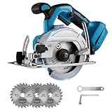 Bürstenlose Mini Kreissäge, Akku Kreissäge für Makita 18V Lithium-Akku, Handkreissäge mit 3 Sägeblättern(125mm), 10800rpm, 0-45° Fase, 45mm Tiefe, Ideal Für Schneiden Holz und Fliesen (Ohne Akku)