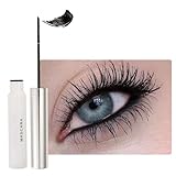 Ultra Fine Mascara Wasserfest, 5D Schwarz Wimperntusche Lange Wimpern, Deep Black Mascara für Volumen & Definition, Wischfest & Nicht Klumpend Wimperntusche mit Silk Fiber, Glatt Texur, Feiner Pinsel