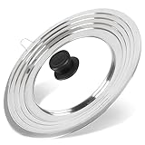Akicderu Universaldeckel für Pfannen, 19 cm-32 cm Pfannendeckel Universal, Glasdeckel für Pfannen und Töpfe, Topfdeckel mit Hitzebeständigem Griff