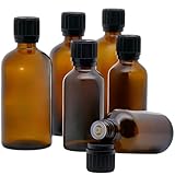 EBELYX Set aus 3x Tropfflasche 100ml & 3x Tropfflasche 50ml aus Braunglas, Apothekerflasche aus Braunglasflasche 100ml & 50ml mit Tropfer und Etiketten