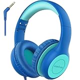 EarFun Kinder Kopfhörer, Kopfhörer Kinder mit Kabel, 85dB Lautstärkenbegrenzer, Audio-Sharing, Faltbare, Einstellbar, Stereo Sound, Over Ear Kinderkopfhörer für Schule / Tablet / PC, Blau