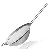 Anaeat Feinmaschige Siebe - Hochwertige Edelstahl-Siebe, mit strapazierfähigem Netz und robustem Griff, hervorragend zum Sieben von trockenen Zutaten wie Mehl, Nudeln, Reis, Tee (18 cm)