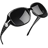 Joopin Elegante Sonnenbrille Damen Polarisiert und Klassische Große Damen Sonnenbrille Schwarz Retro Sonnenbrille Übergroß 2024 UV400 mit XL Großer Rahmen (Voll Schwarz)