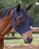 Fliegenmaske Fliegenschutz elastisch mit Reißverschluss Navy (Full Warmblut)