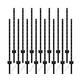FOREHOGAR Zaunpfosten, 122 cm, Schwarz, Metall-T-Pfosten für Drahtzaun, U-Pfostenzaun aus Stahl für Rasen, Garten, Hof, Maschendrahtzaun, Stangen, Outdoor, leicht zu tragen