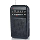 Tragbares Radio Klein, AM/FM/SW Mini Radio Batteriebetrieben, UKW Radio Akku mit ausgezeichnetem Empfang und Kopfhöreranschluss, Outdoor Taschenradio für draußen, drinnen und Notfälle