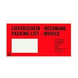 250 Lieferscheintaschen DIN Lang Rot Rechnung/Lieferschein bedruckt