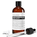 Ätherisches Öl Zitronenöl 100ML, MUNUSNA Ätherische Öle Zitrone Naturrein für Frische Luft, Aroma Duftöl Zitrone Öl für Diffuser, Selbstgemachte Kerzen, Seife, Lemon Oil