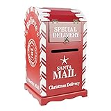 DUBTEDHOU Abschließbarer wetterfester Briefkasten für die Wa Standbriefkasten Freistehend Außenbriefkästen mit Postkasten Retro Holz Vertikaler Briefbox Weihnachten Innenszene Dekoration