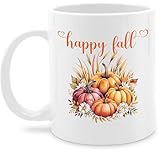 Tasse Tassen 325ml - Halloween - Happy Fall | Herbstliebe - 325 ml - Weiß - halloween-tasse haloween outfits mug hellowee grusel gruselig helloween gruselige gruseliges