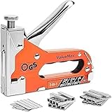 Handtacker Set - 3 in 1 Tacker für Holz, Tackerpistole mit 3000 Klammern, Leistungsstarker Tackerpistole Typ 140/28/8 mit Regulierbarer Schusskraft für Möbel, Dekoration, Tischlerei