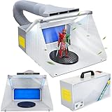 Display4top Airbrush Zubehör Absauganlage Farbe Filter Farbnebel mit LED-Licht Spritzkabinenschlauch-Kit