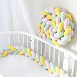 GYCS Bettschlange Baby Geflochten Baby Bettumrandung Geflochten Knotenkissen Nestschlange Knotenkissen Kantenschutz Stillkissen Bettrolle Zierkissen Bettumrandung,A05,5M