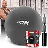 Miweba Sports Gymnastikball GB100 | Sitzball bis 𝟰𝟬𝟬 kg belastbar - 65.0 cm - Ergonomischer Sitztrainer aus PVC - Ballhocker - Fitnessball Stuhl - Sitzalternative Büro - Trainingsball (Grau)