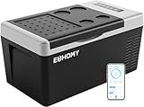 EUHOMY Kompressor Kühlbox 18L, Auto-Kühlschrank -20℃~20℃, Tragbarer Kühlschrank 12/24V DC 100-240V AC, Tragbarer Gefrierschrank für Camping, Reisen, Boot