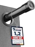 MEISENBERG Gardinenstange ohne Bohren 110-200cm - Klemmstange für Gardinen - Teleskopstange Vorhang - Schwarz - Spannstange Ausziehbar - 1Stück