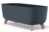 Blumentopf Blumenkübel mit Füßen Pflanzkübel mit Pflanzeinsatz Beine Pflanzschale Matt Gracia Case Übertopf (Anthrazit, 39cm)