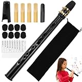 Mini Saxophon Spielbar Tragbares Instrumente Taschensaxophon Schwarz Pocket Saxophone Kit mit Saxophon Blätter Mundstück Tragetasche Zahnpolster Grifftabelle für Erwachsene Kinder Anfänger