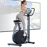 LESUNFIT Ergometer, Heimtrainer Fahrrad, niedriger Einstieg und komfortabler Sattel, 24 Programme, Großer LCD-Monitor, Bluetooth und Fitness App Kompatibilität, 150Kg Benutzergewicht