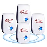 Ultraschall Schädlingsbekämpfer, 4 Stück Mäuseabwehr Mäusevertreiber Ultraschall & Elektronische Insektenschutzmittel, Pest Control Repeller für Mäuse Ratten Mücken Kakerlaken Spinnen Fliegen