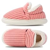 Misolin Hausschuhe Damen Winter Wärme Pantoffeln Herren With Memory Foam Kordsamt Voll Plüsch Weiche Geschlossen Baumwolleschuhe Antirutsch Bequeme Outdoor/Indoor,Rosa 260(EU36-37)