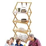 Faltbares Campingregal, Aufbewahrungsregal für Camping, tragbar, Campingtisch mit mehreren Ebenen, zusammenklappbarer Picknicktisch, verschleißfestes Campingregal