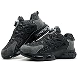 QINGRUIPAI Arbeitsschuhe Herren Sportliche Sicherheitsschuhe Leicht Trends Drehknopf Anti-Smash und Anti-Punktur