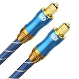 EMK Optisches Kabel Optisches Audiokabel Digital Toslink Kabel Spdif Kabel Kompatibel mit TV, Soundbar, Heimkino, Xbox, PS4 und Mehr (Vergoldeter Stecker Toslink Blau, 5M)