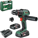Bosch Akku-Bohrschrauber AdvancedDrill 18V-80 (zum Bohren und Schrauben; 18V System; 78 Nm; Metallbohrfutter; Magnetkappe; Zusatzhandgriff; mit zwei Akkus und Ladegerät)
