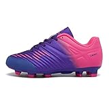 LEOCI Fußballschuhe for Jungen Mädchen Kinder Little Kids Firm Ground Sportliche Football Boots,Violett Roserot,31 EU