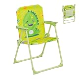 Relaxdays Kinder Klappstuhl, Campingstuhl mit Monster-Motiv, HBT 51,5x36x37,5 cm, Picknickstuhl outdoor, Faltstuhl, bunt
