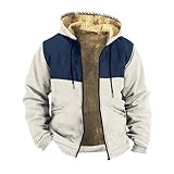 Generisch Winter Jacke Herren Fleece Verdickt Kapuzenjacke Zip Up Jacket Mit Taschen Arbeitsjacke Casual Lockere Funktionsjacke Outdoorjacke Für Wandern Fahrrad Camping