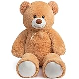 BEJOY 100cm Teddybär, Riesen Plüschtiere Kuschelbären große Stofftier Schmusetier, Liebesgeschenk Geburtstag, Valentinstag, Hellbraun