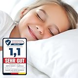 Gentle North Hochwertiges Kopfkissen (40x60 cm) für Kinder - Flaches Kinderkopfkissen ab 2 Jahre mit Baumwollbezug - Waschbar bis 60°C & höhenverstellbar - Oeko-Tex Zertifiziert & Made in Europe