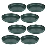 Abaodam 8 Stück Runde Kunststoff Untersetzer für Blumentöpfe Tropfschalen in Olivgrün Stapelbar und Robust für Zimmerpflanzen und Garten