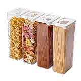 SmartStore Vorratsdosen 2.25L Set mit 4 Stück - Spaghetti aufbewahrung für pasta, BPA-frei, Spülmaschinenfest – Stapelbare Aufbewahrungsbehälter für die Küche – 12.5 x 9 x 28cm