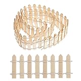 2 Stk 200 cm* 3 cm Mini Deko Gartenzaun,Ornament Zaun Miniatur,Miniatur Wichteltür Zaun aus Holz,Puppenhaus Mini Gartenzaun,Miniatur Zaun Gartenzaun Holz für dekorative Bonsai DIY Dekoration