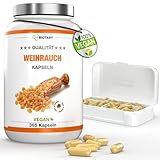 Weihrauch Extrakt, 365 Kapseln, 940 mg Tagesportion, 6 Monatsvorrat, inklusive Pillenbox, 85% Boswellia-Säure, 100% Indisches Boswellia Serrata, Vegan, Premium Qualität, Laborgeprüft!