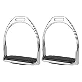 ZIZEV Reitsteigbügel mit Pads, hält den Fuß stabil bietet Komfort, Reiten Reiten Pferd Steigbügel mit Gummimatte für Erwachsene Kinder