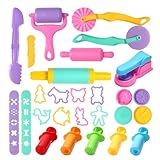 Cemirk 27-teiliges Knete Zubehör Set – Kreatives Knetwerkzeug für Kinder – Buntes Knetset mit Ausstechformen, Walzen & Extruder – Sicheres und langlebiges Knetzubehör für Vorschulkinder