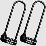Kurtzy 4-Stelliges Bügelschloss Fahrrad Diebstahlschutz (2er Pack)U Lock 16cm mit Langem Bügel -Robustes, Wasserdichtes Bügelschloss Zahlenschloss mit Rücksetzbarem Code -Rennrad Schloss & Schließfach