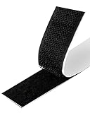 Klettband Selbstklebend, Klettband Selbstklebend Extra Stark Für Moskitonetze, Fenster, Bilderrahmen, Automatten, Handarbeit 2 cm x 1.8 m, Schwarz