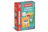 Clementoni Sapientino Baby Montessori - Die Häuser der Welpen, Lernkarten für Kinder von 1-3 Jahren, 48 taktile Karten zur Erkennung von Tieren und Lebensräumen, Made in Italy, italienische Sprache