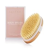 Dry Brushing Körperbürste – Am besten zum Peeling trockener Haut, Lymphdrainage und Cellulite-Behandlung – Bio-Spa-Peeling- und Massage-Peelingbürste mit natürlichen Wildschweinborsten (oval)