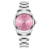 aswan watch Damen Analog Quarz Armbanduhr mit Edelstahlarmband, 3 Zeiger, 27mm Gehäusegröße